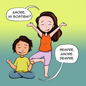 Posizione yoga dell'albero con sostegno milano yoga